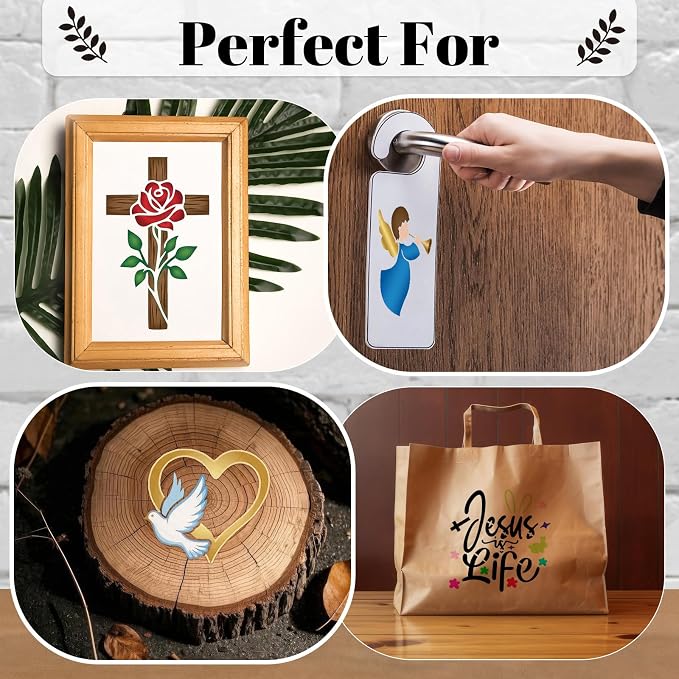 Marspark 66 Pcs Small Stencils for Crafts Reusable 3 Inch Stencils for Painting - Image 6