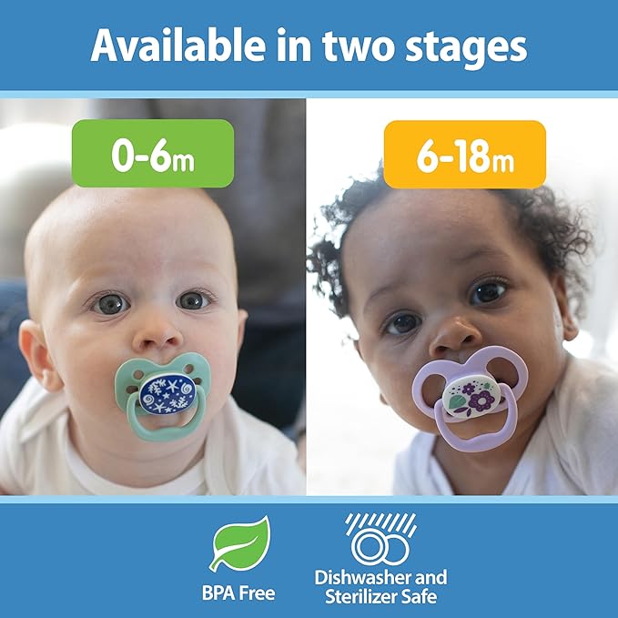 Dr. Brown's Advantage Baby Pacifiers, 0-6 Month, Pink, 2 Countt and Dr. Brown's Advantage Baby Pacifiers, Glow-in-The-Dark, 0-6 Month Pacifiers, Pink, 2 Count