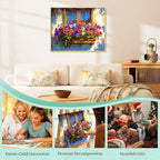 Paint by Numbers Kit for Adults, Flower Window DIY Painting Kit, 16x20 Inch | - Image 7