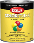 Krylon ColorMaxx Gloss Interior/Exterior Acrylic Latex Paint, Sun Yellow by Krylon%C2%AE