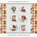 Patchwork Globe Cotton Fabric Panel – 6 Designs + Bonus Sheet 29.5×19.6 inch - Image 5