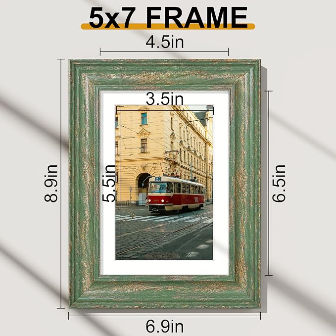 Vittanly 5x7 Picture Frames Set of 2, Ornate Vintage Photo Frame - Image 2