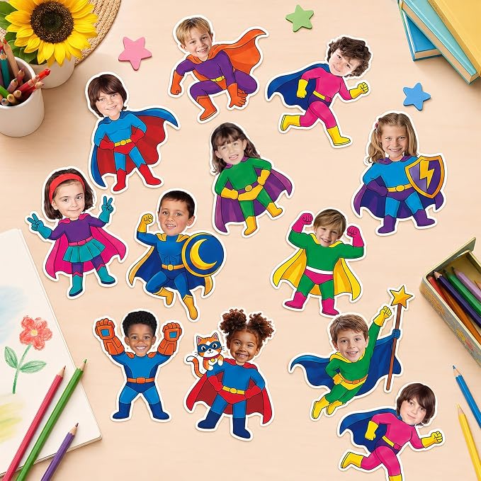 120pcs Super Theme Cutouts Colorful Comic Bulletin Board Decorations Back to - Image 4