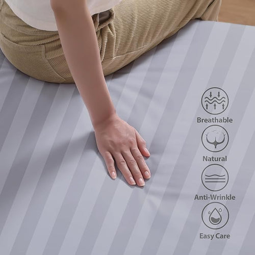 100% Egyptian Cotton Fitted Sheet Twin XL/Split King Size, 600 Thread Count - Image 2