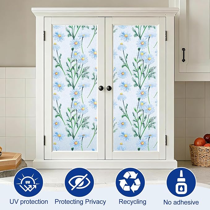 Countewol Privacy Window Films Stain Glass Cling No Glue Anti-UV Window Sticker - Image 9