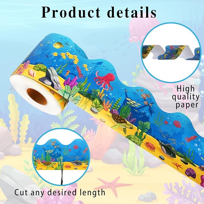 69Ft Ocean Bulletin Board Borders Summer Under The Sea Trimmer Stickers Fish - Image 3
