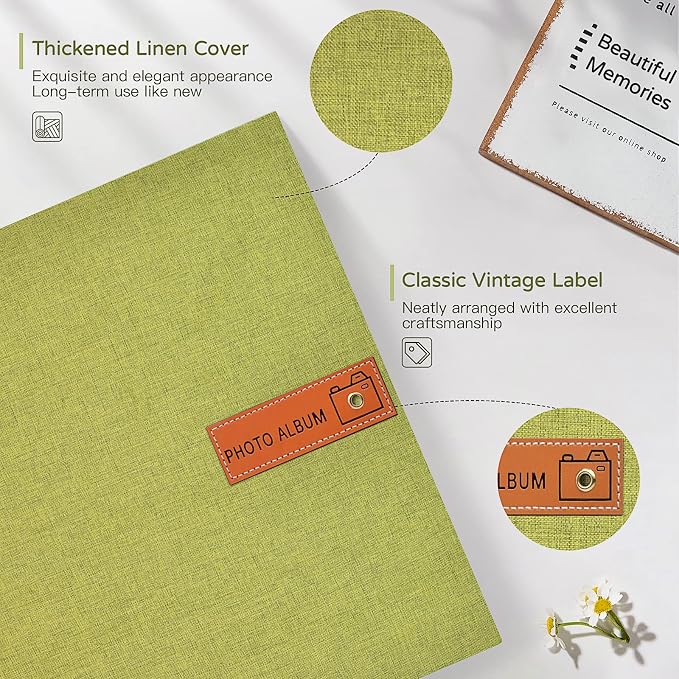 Popotop Large Photo Album Self Adhesive 4x6 5x7 8x10 Scrapbook Album DIY - Image 3
