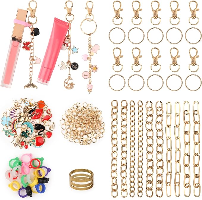 Starry 176 Pcs DIY Keychain Making Kit | 10 Keychain Clips, 10 Extender Chains by Unknown