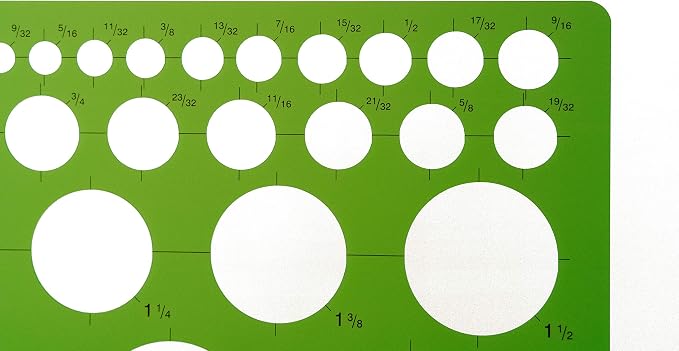 Alvin, Circle Guide Template, 46 Circles, 8.625 inches x 11.125 inches x .030 - Image 2