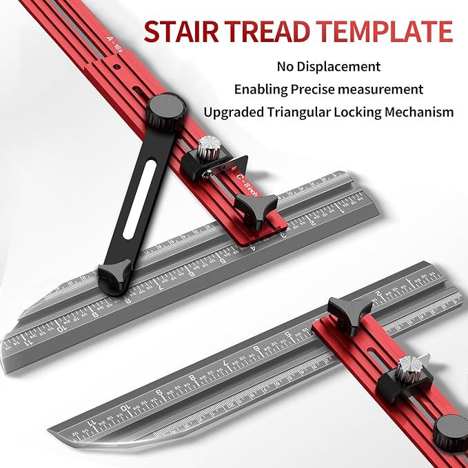TANYO Stair Tread Template Tool, 8-72 Inches Aluminum Alloy Stair Measuring - Image 4