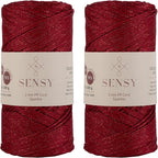 2 Pack of Sensy Premium 2mm 251 Yards Sparkle Polyester Rope 90% Polypropylene by SSENSY
