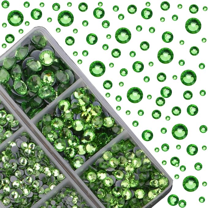4000pcs Mixed Size Hot Fix Round Crystals Gems Glass Stones Hotfix Flat Back - Image 2