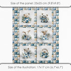 Winter Animals Patchwork Quilting Fabric Panel – 6× Blocks + Bonus Patchwork - Image 6