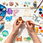 80PCS Unfinished Ornament Wood Crafts, Painting Blank Wooden Cutouts | DIY 10 - Image 5
