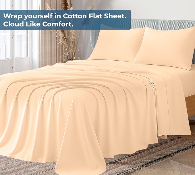 Royale Linens 100% Organic Cotton Full Flat Sheet Only - Image 2