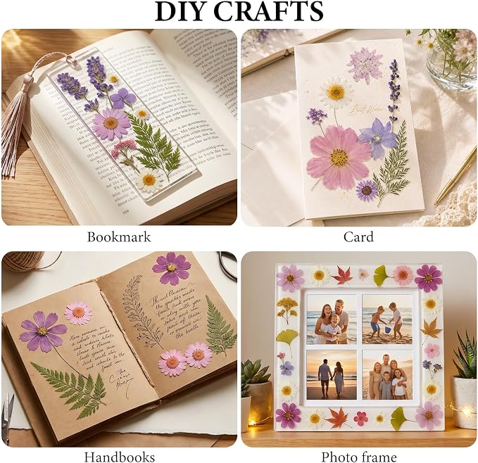 NESCCI 412 Pcs Purple Pink Dried Flowers - Image 4