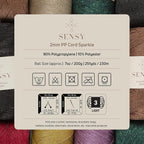 2 Pack of Sensy Premium 2mm 251 Yards Sparkle Polyester Rope 90% Polypropylene - Image 4