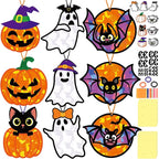 Renbuzhu 40PCS Halloweens Crafts Bulk: Ghosts Pumpkins Paper Suncatchers DIY by Renbuzhu