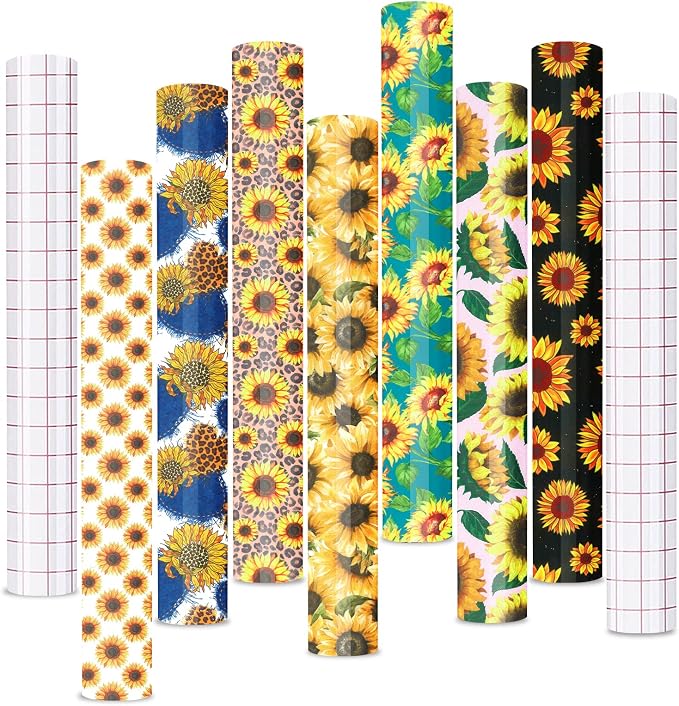 Tintnut Sunflower Permanent Vinyl 12x10in 7 Sheets Permanent Adhesive Vinyl | by Tintnut