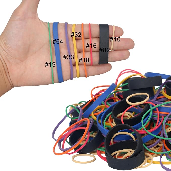 Rubber Bands Assorted Sizes Elastic Rubber Bands Office Supplies 0.5lbs | Heavy - Image 4