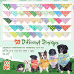 Sweetude 100 Pcs Plaid Dog Bandanas Bulk Paw Print Dog Scarf Bibs Puppy Pet - Image 4