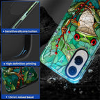 for Samsung Galaxy S25 Edge Case, Frog Stained Glass Pattern Glossy 2 in 1 - Image 4