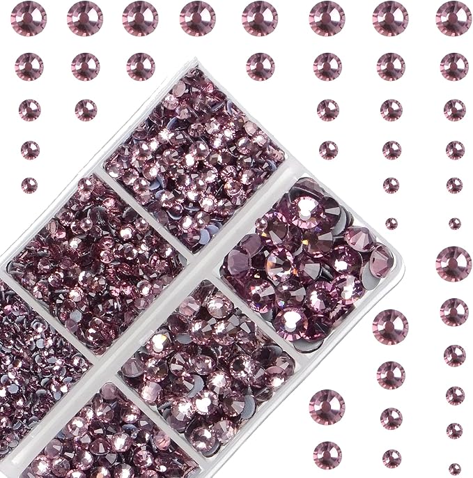 4000Pcs Mixed Size Hot Fix Round Crystals Gems Glass Stones Hotfix Flat Back by MASSIVE+BEADS
