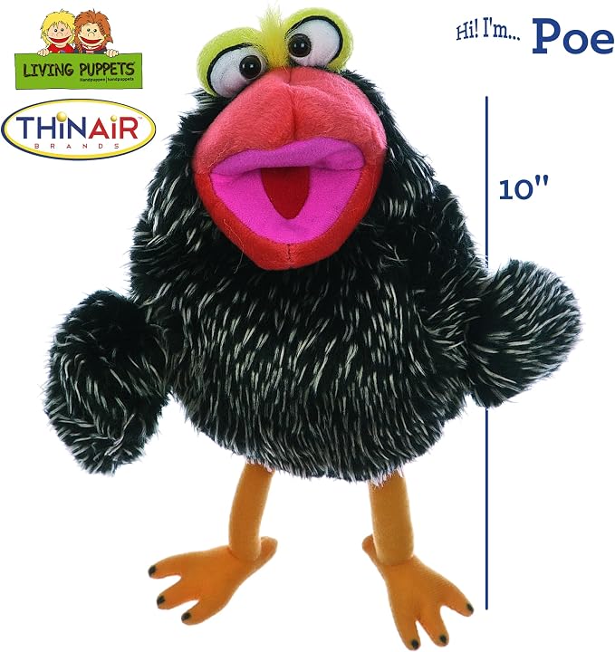 Playful Minds Living Puppets – Poe 10” Bird Hand Puppet - Image 2