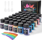 Smalltongue Mica Powder for Epoxy Resin, 36 Colors, 0.35 oz Bottles Mica Glitter by Smalltongue