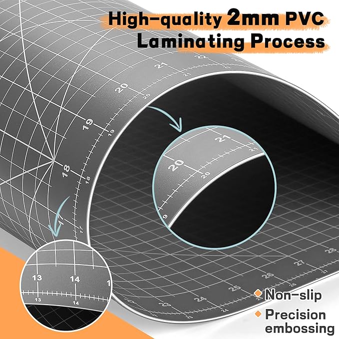 Premium 24" x 36" Large Self Healing Sewing Mat, 5-Ply Rotary Cutting Mat - Image 5