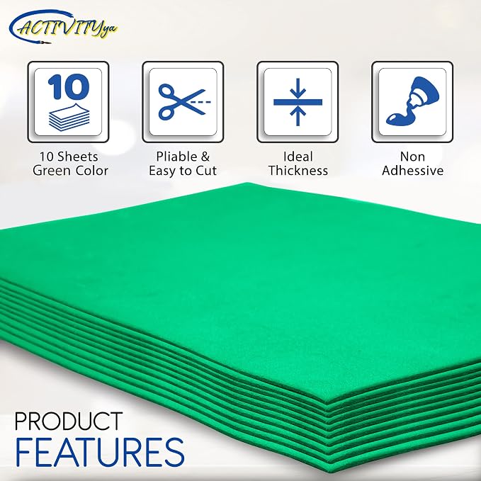Green EVA Foam Sheets, 9 x 12 Inch, 2mm Thick Handicraft Foam Paper - Image 4