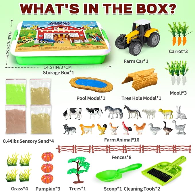 Bloolilies Farm Sensory Bin, Play Sand Art Kit Magic Sand Toys - Image 3