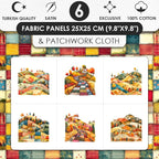 Patchwork Autumn Landscape Cotton Fabric Panel – 6 Designs + Bonus Sheet - Image 3