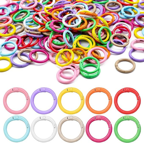 100 Pcs Round Carabiner Keychain Rings Bulk-10 Colors Metal Key Ring Clips by Unknown