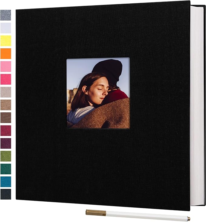 potricher Large Photo Album Self Adhesive 3x5 4x6 5x7 8x10 10x12 Pictures Linen by potricher