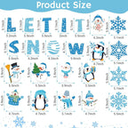 Outus 45 Pcs Winter Cutouts Snowflake Accents Paper Cutouts Name Tags Seasonal - Image 2