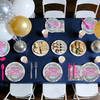 168 Pcs Hot Pink Disco Theme Party Decorations Serves 24 | Hot Pink Silver - Image 6