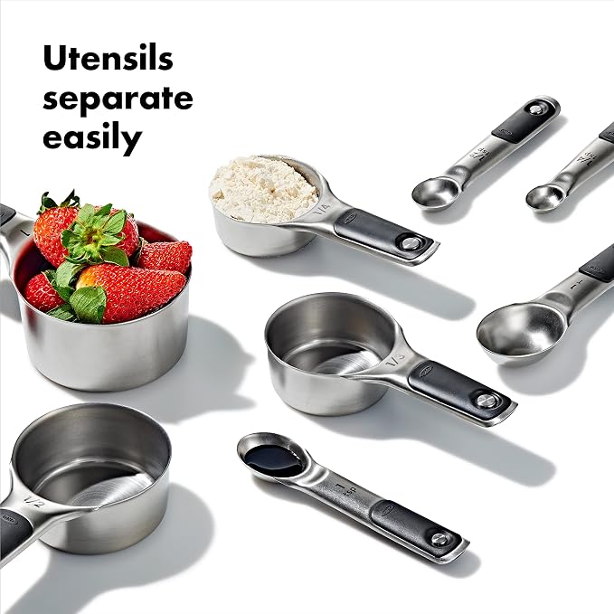 OXO Good Grips Stainless Steel Measuring Cups and Spoons 8-Piece Set, 4 Cups - Image 3