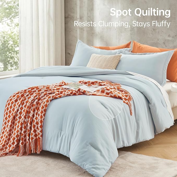 MUXHOMO King Size Comforter Set, All Season Ultra Soft Down Alternative Bedding - Image 5