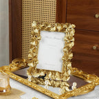 Cuspin 4x6 Gold Picture Frames Vintage Gold Frame, Ornate Leaf Textured - Image 2