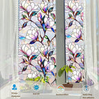Rainbow Magnolia Stained Glass Window Privacy Film 17.5"x78.7" | Static - Image 2