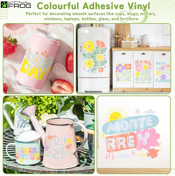 VINYL FROG Pastel Permanent Vinyl -12‘’x12'' Glossy Boho Vinyl Bundle 14 Sheets - Image 5