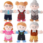 6 Pcs Family Hand Puppets 12 Inch Grandparents, Mom & Dad, Brother & Sister by ZJoey
