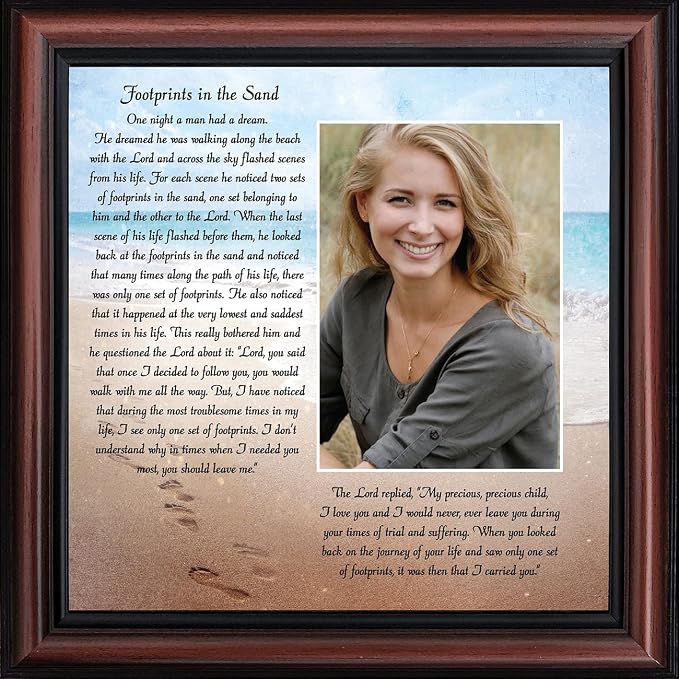 Footprints in the Sand Inspirational Wall Art, Beach Decor, Christian Gifts - Image 2