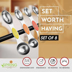 Spring Chef Stainless Steel Magnetic Measuring Spoons Set of 8 - Image 2
