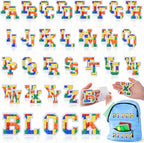 WILLBOND 52 Pcs Building Blocks Alphabet Patches 2.8 Inch Self Adhesive Letter by Willbond+Technology+Limited