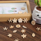 100 Pcs Unfinished Wooden Flower Wood Pieces Wood Flower Cutouts | Wooden - Image 8
