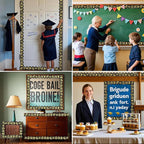 69 Feet Graduation Bulletin Board Decorations Congrats Grad Black Gold - Image 7
