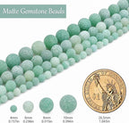 10mm Matte Green Weathered Agate Bead, 15-Inch Matte Round Loose Stone Beads - Image 3