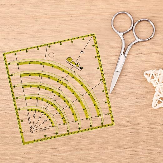8 Inch Acrylic Quilting Ruler Multifunctional Arcs & Fans Square Quilt Circle - Image 4